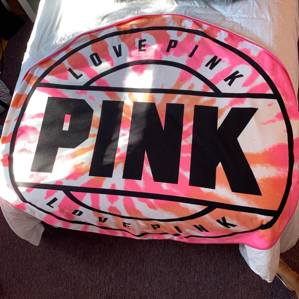 PINK VS Tye dye 55” diameter circle beach towel
